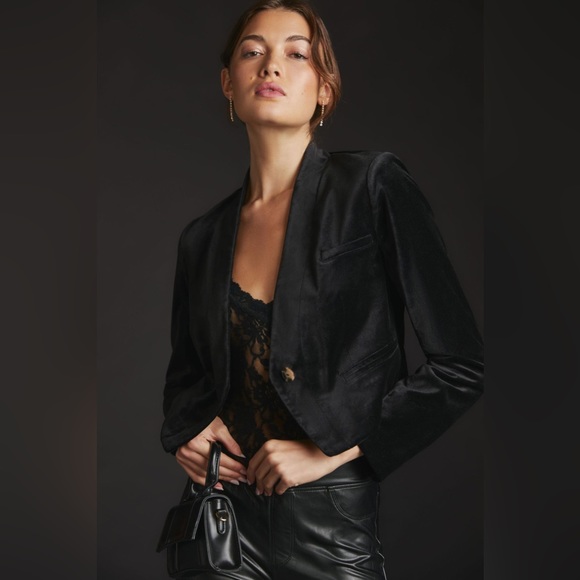 Anthropologie Jackets & Blazers - 🍁🦇 Anthropologie Velvet Tuxedo Jacket Sz 12